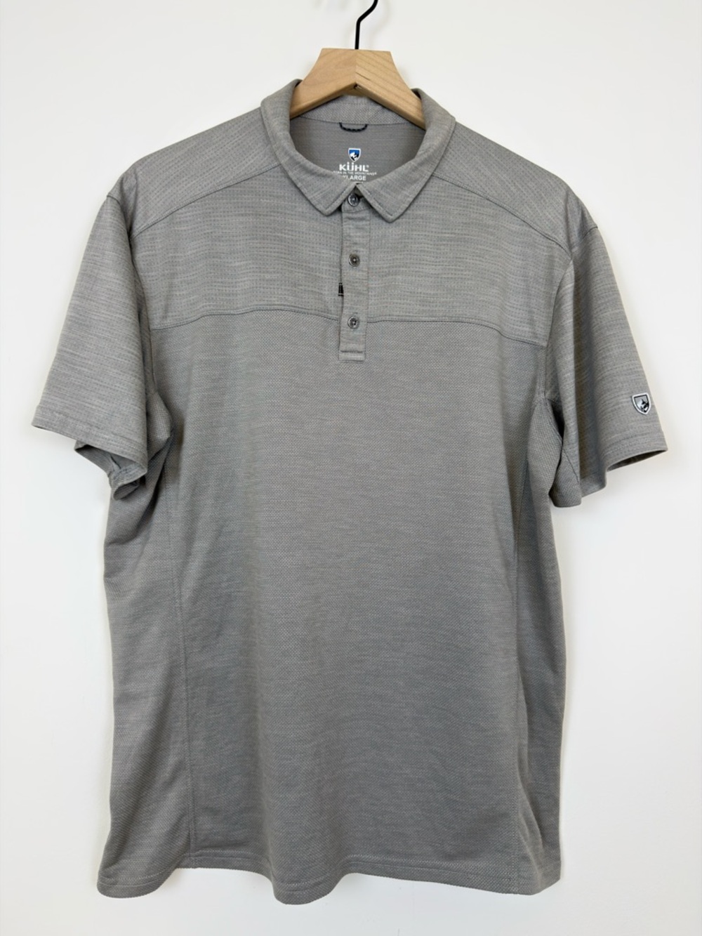 Kuhl Gray Polo Shirt Mens XL Performance Short Sleeve Outdoor Casual
